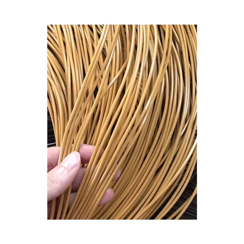 Feyart Round Plastic Rattan 2.5mm Plastic Wicker Round Faux Rattan for Repairing and DIY Weaving Storage Basket (Khaki) - Image 1